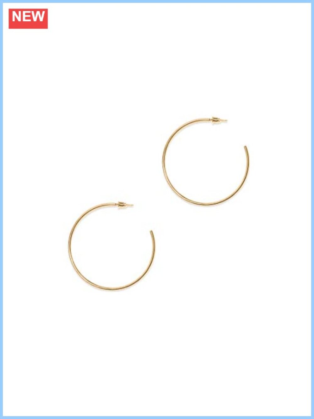 Gold Plated Hoop Earrings Lightweight Thin 20mm 30mm 40mm 60mm Stainless Steel